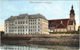 1918 Győr, Papnevelő és székesegyház (kis szakadás / small tear)
