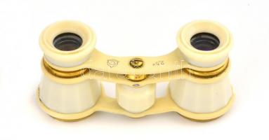 Színházi látcső bőr tokban, 4,5x10 cm