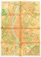cca 1930 Budapest kézi térképe 45x60 cm