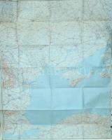 1941 A Fekete tenger és környékének német katonai (Luftwaffe) térképe. szélén gyűrődésekkel / WW. II: Luffwaffe military map of the Black Sea with creases 110x120 cm