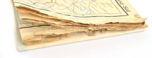 1941 A Fekete tenger és környékének német katonai (Luftwaffe) térképe. szélén gyűrődésekkel / WW. II...