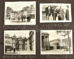 1928-1930 Fotóalbum, kb. 150 db beragasztott fotóval, kongresszus, Lengyelország, Olaszország, Magya...