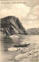 1912 Orsova, Kasanpartie / Cazane / Kazán-szoros, csónak. Hutterer G. 55. / gorge, boat