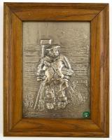 A félnótás, régi ón kép, jelzett címkével, fa keretben, kép: 21x15 cm, keret: 29x23 cm