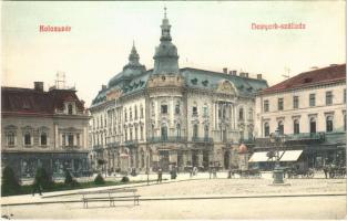 Kolozsvár, Cluj; New York szálloda, Schuster Emil, Tauffer Dezső, Burger Frigyes üzlete, dohánytőzsde / hotel, shops