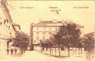 1909 Temesvár, Timisoara; Prinz Eugen Platz / Jenő herceg tér, Turul Cipőgyár üzlete / square, shoe store (fl)