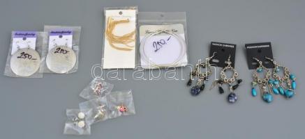 Mutatós bizsu fülbevaló tételek, 10 pár, eredeti csomagolásukban, újszerű állapotban