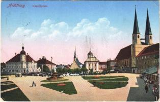 1921 Altötting, Kapellplatz / square, churches (worn corners)