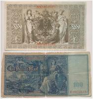 Német Birodalom 1910. 100M + 1000M T:III,III- German Empire 1910. 100 Mark + 1000 Mark C:F,VG Krause...