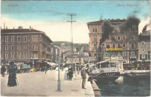 1910 Fiume, Rijeka; Molo Adamich / port, quay, café, BAKAR-FIUME steamship. W. L. Bp. 3850-1910. Verlag Celestine Mayer (EK)