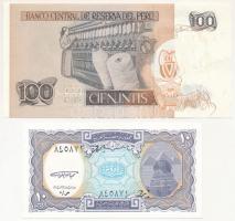 Peru 1987. 100I + Egyiptom 1998-1999. 10P T:I,II 
Peru 1987. 100 Intis + Egypt 1998-1999. 10 Piastr...