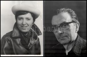 10 db fotó színészekről, 20,5x17,5 cm és 24x18 cm közötti méretben