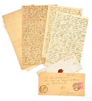 cca 1840-1880 Klebovszky Lajos törvényszéki ülnöknek írt családi levelek, helyenként érdekes tartalommal 8 db + 1 boríték