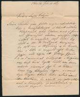 1869 Tótkomlós választási ügyben írt levél Klebovszky Lajos gazdatisztnek