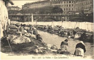 Nice, Nizza; Le Paillon (Les Lavandieres) / washerwomen. Phototypie E. Lacour