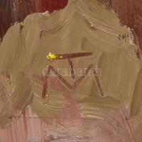 TM jelzéssel: Ülő hölgy. Olaj, farost. 72,5×54,5 cm