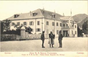 Cetinje, Cettinje, Cettigne; Palais de S. M. Le Roi / Palais Seiner Majestät des Königs / royal palace, soldiers. Ed. A. Reinwein