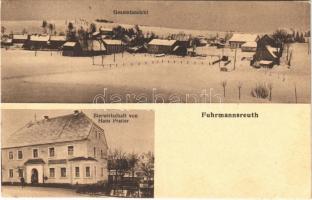 Fuhrmannsreuth (Brand), Gesamtansicht, Bierwirtschaft von Hans Praller. Georg Grafberger Photographie / general view in winter, beer hall
