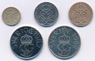 Svédország 1930-1988. 1ö-5K (5xklf) T:1--2-
Sweden 1930-1988. 1 öre - 5 Kronor (5xdiff) C:AU-VF
Kr...