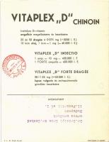 Chinoin Vitaplex "D" kristályos D2-vitamin angolkór megelőzésére és kezelésére, reklámlap ...