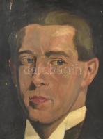 Gellért 1914 jelzéssel: Fiatal férfi arcképe. Olaj, karton, sérült. 39,5x30  cm