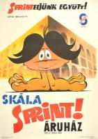 1986 Skála Sprint áruház.plakát 58x80 cm. Hajtva