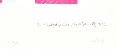 Székely Pierre (1923-2001): A súlyemelő. Színes litográfia, papír, jelzett, számozott (66/100). Az 1...