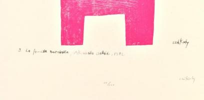 Székely Pierre (1923-2001): Akrobata család. Színes litográfia, papír, jelzett, számozott (66/100). ...