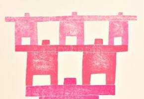 Székely Pierre (1923-2001): Akrobata család. Színes litográfia, papír, jelzett, számozott (66/100). ...