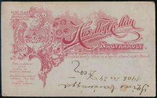 cca 1900 Férfiportré, keményhátú fotó Huszthy Zoltán nagykárolyi műterméből, felületén sérülésekkel,...