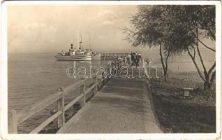 1942 Badacsony, hajókikötő, gőzhajó