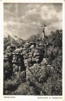 1934 Badacsony, Kőkereszt a hegytetőn
