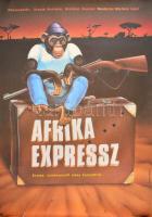 1976 Merczel Péter (1956-): Afrika expressz, filmplakát, MOKÉP, kis szakadással, 81x57 cm