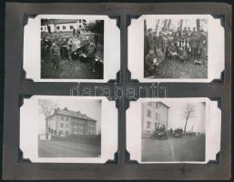 1938 Bevonulási fotók a Felvidékre (Fülek, Tornaalja, Bánréve), 9 db fotó, fotósarokkal kartonra erő...