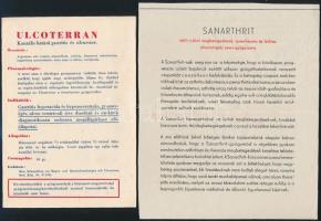 cca 1930 Kálmán Lehel Gyógyszerészeti Vállalat Budapest kihajtható termékreklámja egy külön lappal