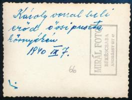 1940 Az erdélyi Károly-vonalbeli erőd Ösipuszta környékén, hátoldalon feliratozott, pecsételt fotó, ...