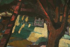 Nagy Oszkár (1893-1965): Napsütéses felsőbányai utcarészlet, 1935. Olaj, vászon. Jelzett és datált: ...