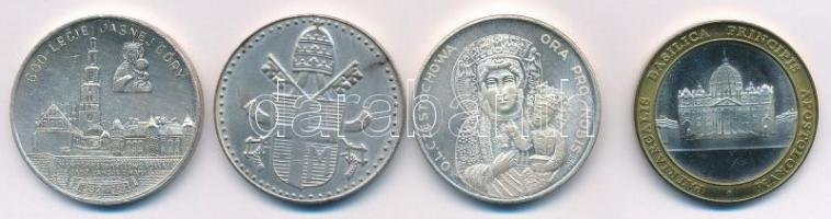 Vegyes: Lengyelország DN 3xklf II. János Pál fém emlékérem + Vatikán 2004. II. János Pál bimetál eml...