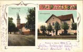 1909 Klenak, templom, vasútállomás / church, railway station. Art Nouveau
