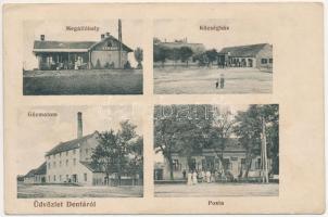 1915 Denta, gőzmalom, községháza, posta, vasútállomás, megállóhely / steam mill, town hall, post office, railway station (EK)