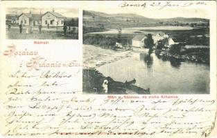 1900 Krhanice, Nádrazí, mlyn n. Sázavou, na vrchu Krhanice /  railway station, mill