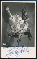 Bordy Bella (1909-1978) balett-táncosnő, színésznő aláírása őt ábrázoló fotólapon