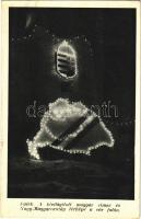 1939 Fülek, Filakovo; A kivilágított magyar címer és Nagy-Magyarország térképe a vár falán, este, irredenta / Filakovsky hrad / castle at night with Hungarian coat of arms and map, irredenta  (EK)