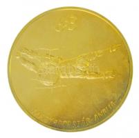 Lapis András (1942-) 2003. 6:3 Magyarország-Anglia - Az évszázad mérkőzésének 50. évfordulójára készült aranyozott fém emlékérem (42,5mm) T:1,1- patina
