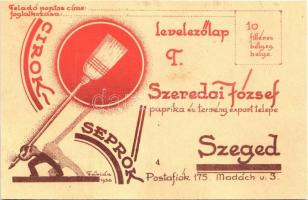 Szeredai József szegedi paprika export telep reklámlapja / Hungarian pepper export advertising card s: Fábián