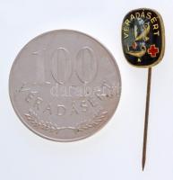 DN 100 Véradásért / Magyar Vöröskereszt fém emlékérem (32mm) + Véradásért fém jelvény T:1,1- (az érem eredetileg PP)
