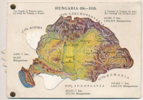 Hungaria 896-1918 - mechanikus térképes irredenta lap / Map of Hungary, Irredenta mechanical postcard. Published by the Hungarian Womens National Association. Fecit: Emich