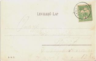 1909 Budapest VIII. Baross szobor, Keleti pályaudvar, vasútállomás. Divald Károly 48. sz. (r)