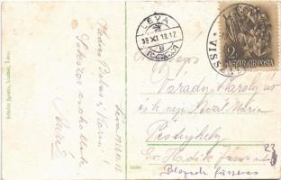 Léva, Levice; Hrad / várrom. Schulcz Ignác kiadása / castle ruins + "1938 Léva visszatért"...