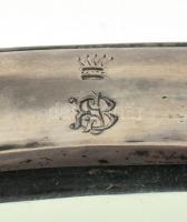 1853 Bécs, antik ezüst biedermeier asztali tükör 13 latos, fémjellel, mesterjeggyel fazettált tükörr...